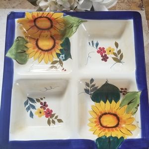 Sunflower 4-compartment Serving Dish